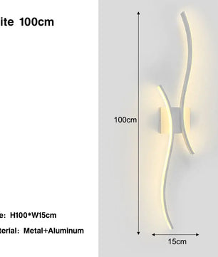 Nordic LED Wandlamp – Minimalistisch Scandinavisch Design – Zwart – Sfeervolle Wandverlichting voor Slaapkamer, Woonkamer en Gang