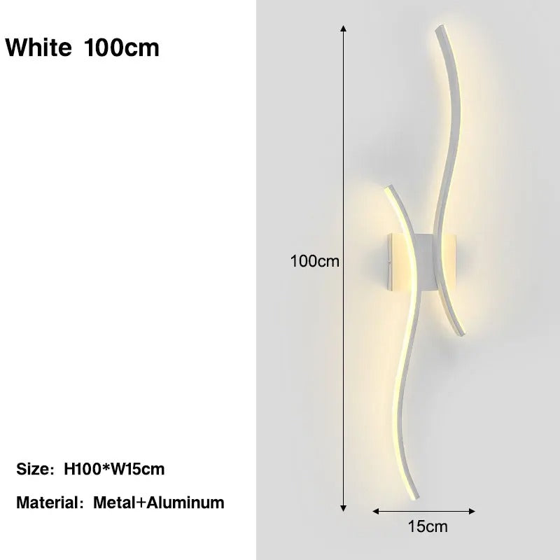 Nordic LED Wandlamp – Minimalistisch Scandinavisch Design – Zwart – Sfeervolle Wandverlichting voor Slaapkamer, Woonkamer en Gang