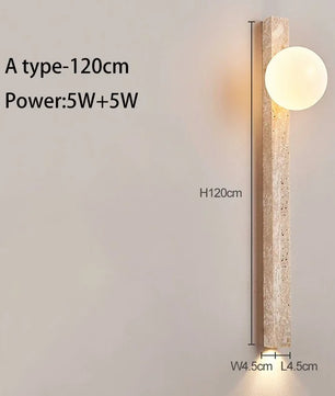 Wabi-Sabi Wandlamp van Gele Grotsteen – Retro Creatief Design voor Gang, Trap en Slaapkamer