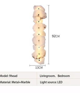 Luxe Marmeren Wandlamp – Albast & Massief Koper, Tijdloos en Elegant