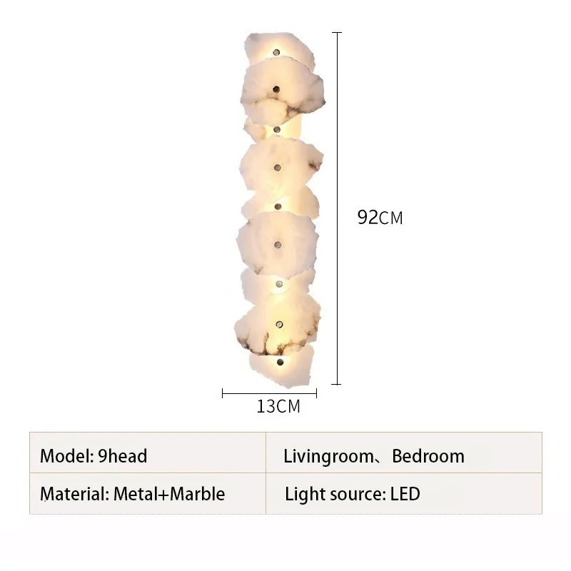 Luxe Marmeren Wandlamp – Albast & Massief Koper, Tijdloos en Elegant