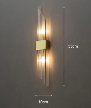 Luxe Gouden LED Wandlamp – RVS & Kristal Binnenverlichting, Modern & Elegant