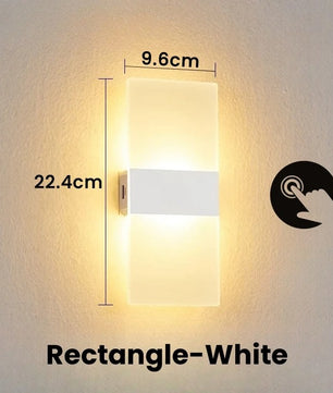 Draadloze LED Wandlamp – USB Oplaadbaar met Touch Sensor – Moderne Wandverlichting voor Slaapkamer, Trap en Gang