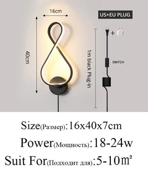 Moderne Minimalistische LED Wandlamp – Strakke Aluminium Wandverlichting met 3 Lichtkleuren voor Slaapkamer, Woonkamer en Gang