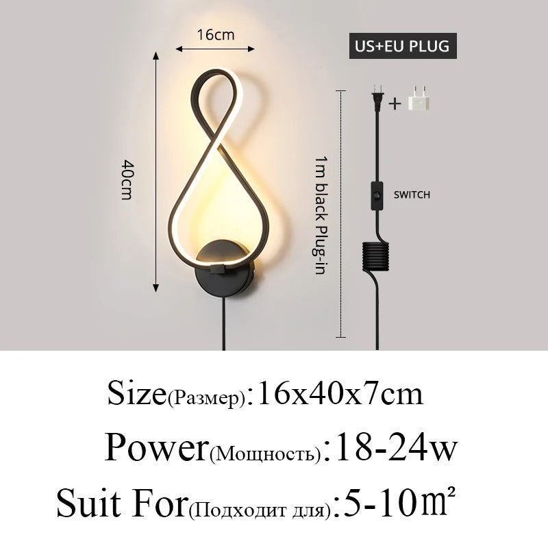 Moderne Minimalistische LED Wandlamp – Strakke Aluminium Wandverlichting met 3 Lichtkleuren voor Slaapkamer, Woonkamer en Gang