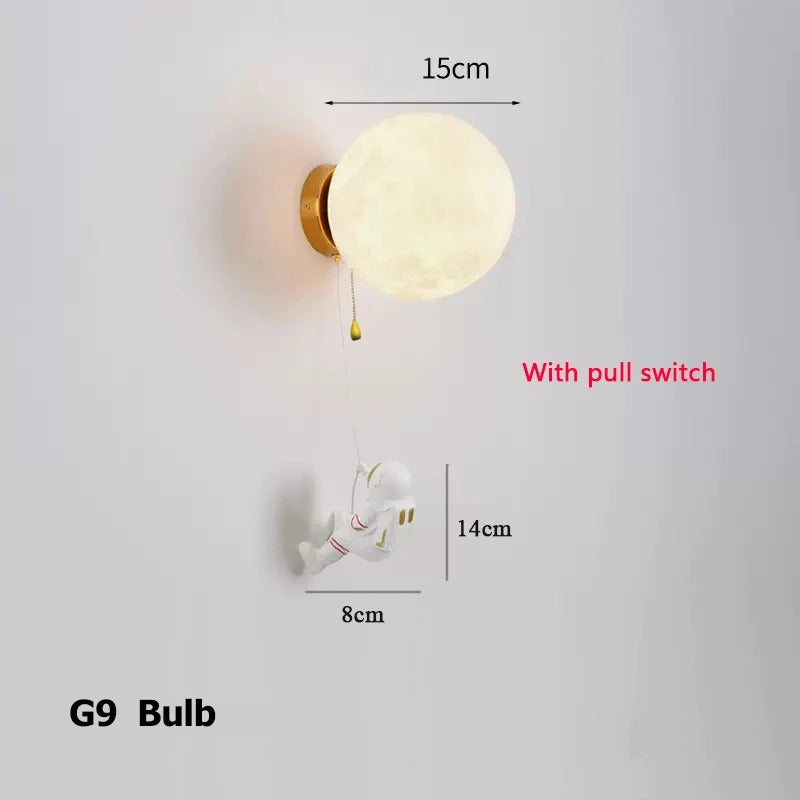Astronaut Wandlamp – Creatieve Maan LED Verlichting voor Kinderkamer en Slaapkamer