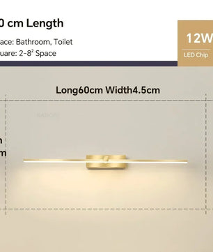 Moderne LED Wandlamp Badkamer van Aluminium – 3 Kleurstanden, Strakke Spiegel- en Make-up Verlichting voor Wandmontage