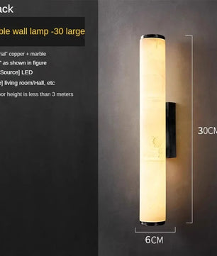 Luxe Marmeren Wandlamp – Minimalistisch Design met Massief Koper, Sfeervolle Verlichting voor Woonkamer & Slaapkamer