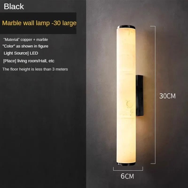 Luxe Marmeren Wandlamp – Minimalistisch Design met Massief Koper, Sfeervolle Verlichting voor Woonkamer & Slaapkamer
