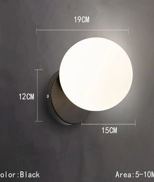 LED Glazen Bol Wandlamp – Metalen Design Wandverlichting in Goud of Zwart – Moderne Sfeerlamp voor Woonkamer en Slaapkamer