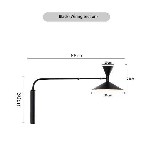 Industriële Wandlamp – Draaibaar Metalen Design – E27 – Bedlamp en Leeslamp voor Binnen