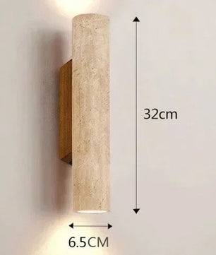 Stenen Wandlamp Travertijn – Luxe Natuursteen Wandverlichting met E27 Fitting en Up Down Light