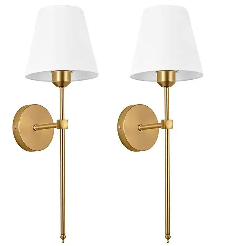 Industriële Wandlamp met Stoffen Kap – Metaal Retro Design met E27 LED – Sfeervolle Wandverlichting voor Slaapkamer, Woonkamer en Horeca