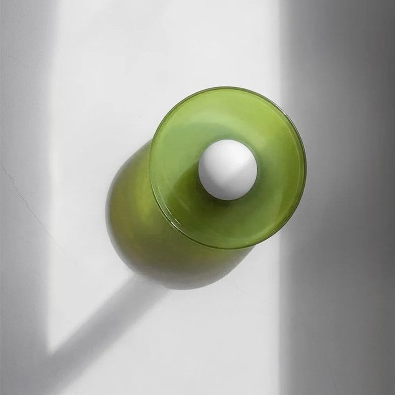 Scandinavische Glazen Plafondlamp – LED Opbouwlamp met Gekleurde Glazen Kap voor Hal, Woonkamer en Slaapkamer