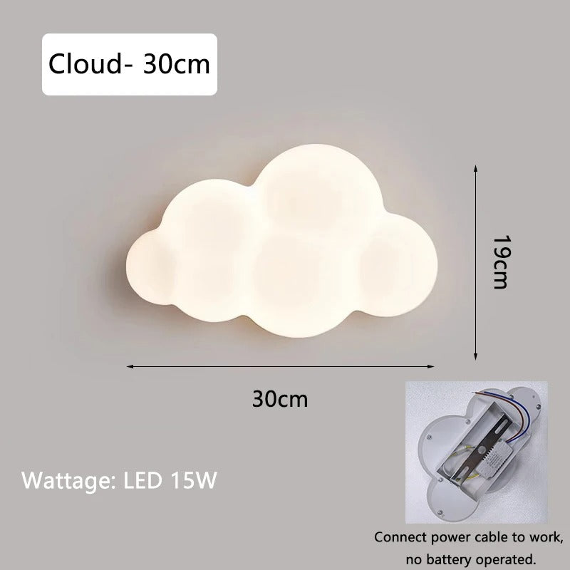 Wolk & Ster Wandlamp – Kinderkamer Verlichting, Sfeervol & Schattig voor Babykamer & Speelkamer