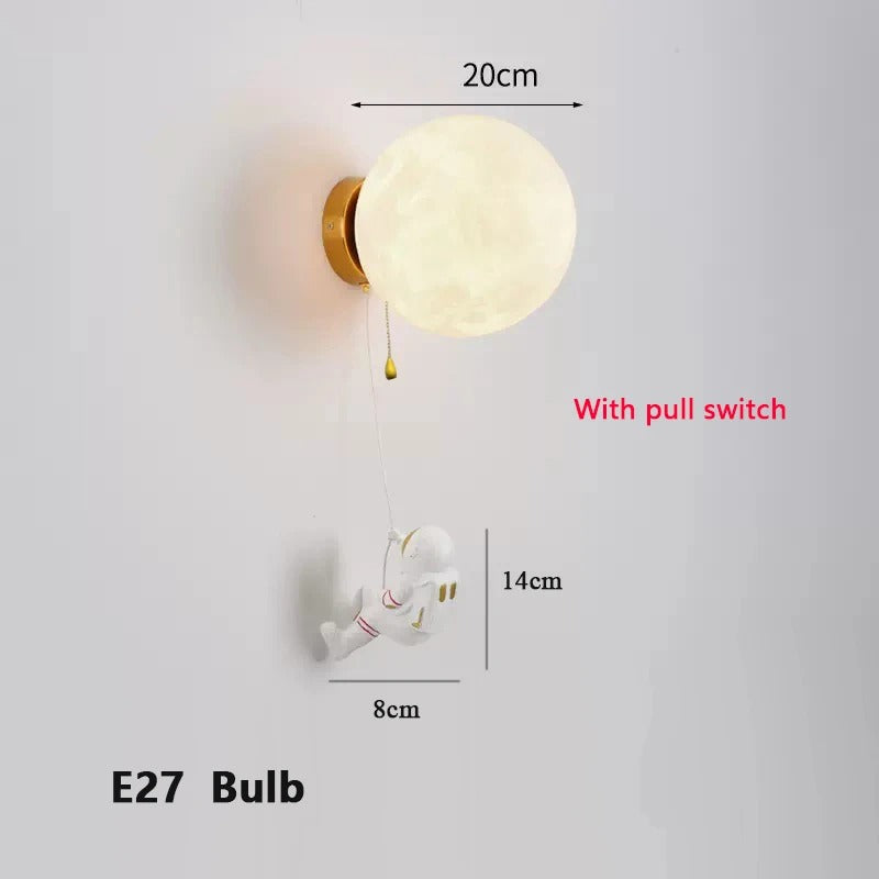 Astronaut Wandlamp – Creatieve Maan LED Verlichting voor Kinderkamer en Slaapkamer