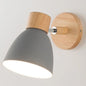 Houten Scandinavische Wandlamp – Moderne E27 Binnenverlichting met Schakelaar en Draaibare Kop