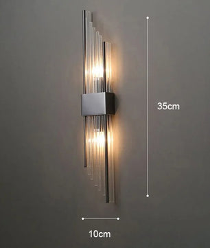 Luxe Gouden LED Wandlamp – RVS & Kristal Binnenverlichting, Modern & Elegant