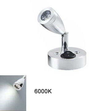 12V LED Leeslamp voor Camper, Caravan, Boot & Vrachtwagen – Aluminium Wandlamp, Warm/Koud Wit, 3W