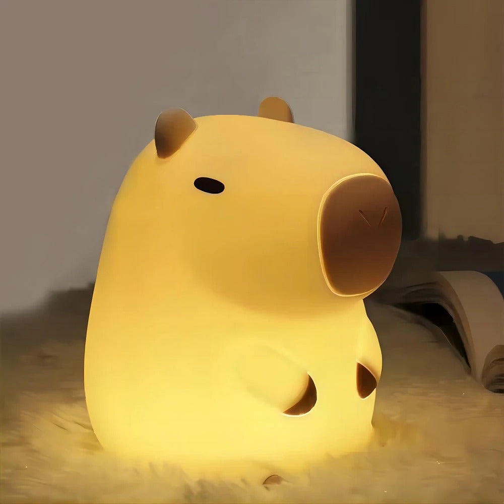 Schattig Eend of Capibara Nachtlampje – Zacht Siliconen Kinderlampje met Touchbediening en Oplaadbare Batterij