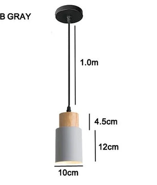 Nordic Moderne LED Hanglamp – Aluminium & Hout Plafondlamp voor Keuken, Bar & Woonkamer