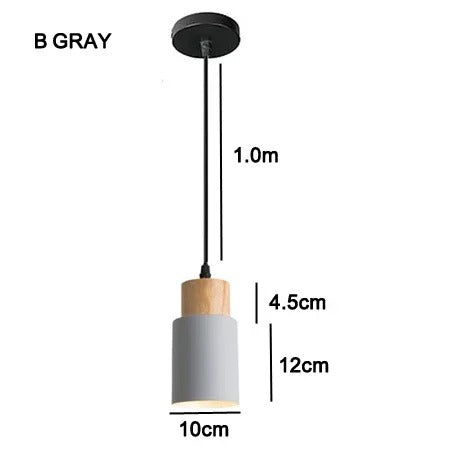 Nordic Moderne LED Hanglamp – Aluminium & Hout Plafondlamp voor Keuken, Bar & Woonkamer