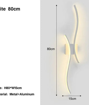 Nordic LED Wandlamp – Minimalistisch Scandinavisch Design – Zwart – Sfeervolle Wandverlichting voor Slaapkamer, Woonkamer en Gang
