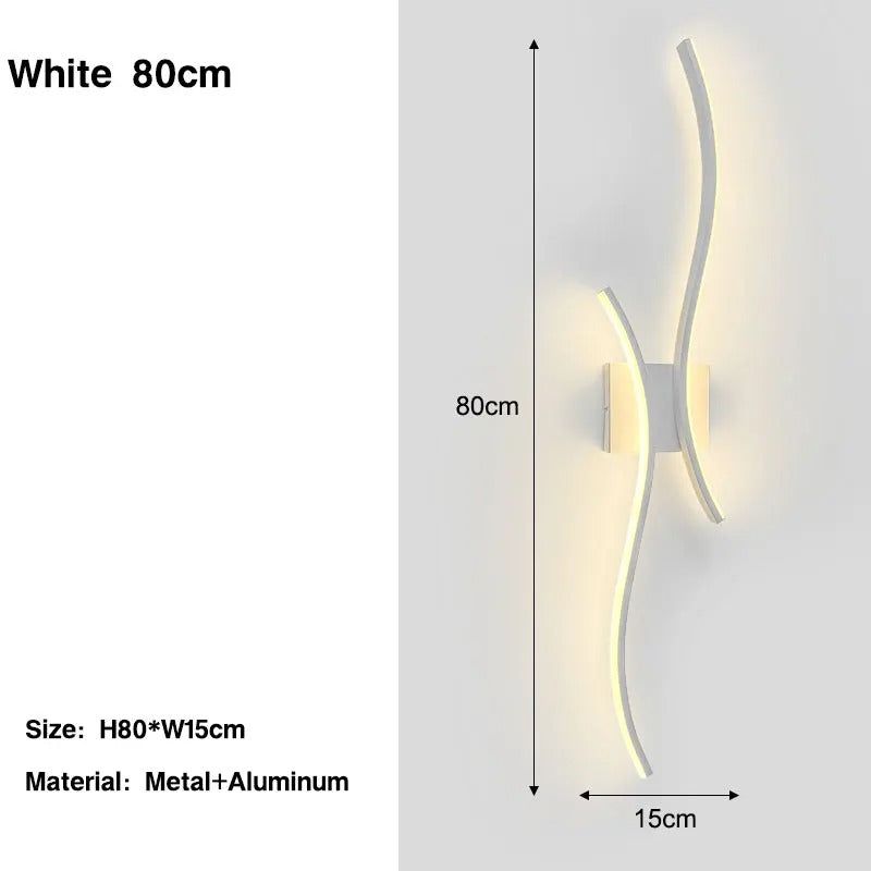 Nordic LED Wandlamp – Minimalistisch Scandinavisch Design – Zwart – Sfeervolle Wandverlichting voor Slaapkamer, Woonkamer en Gang
