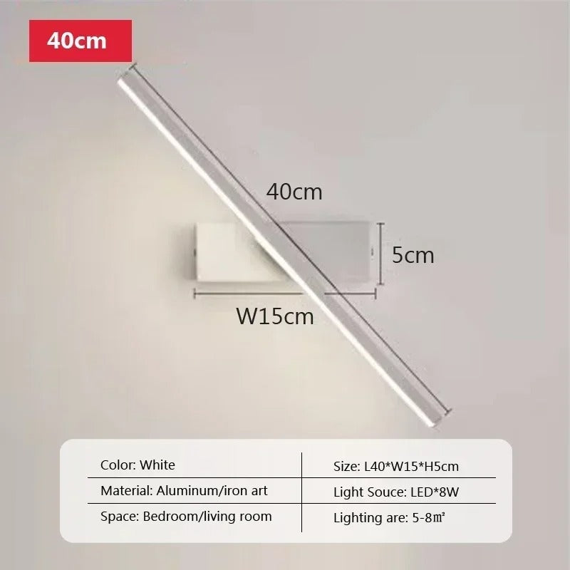 Moderne LED Wandlamp – Draaibaar Design voor Badkamerspiegel, Slaapkamer en Woonkamer