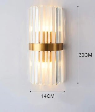 Luxe Gouden LED Wandlamp – RVS & Kristal Binnenverlichting, Modern & Elegant