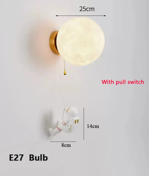 Astronaut Wandlamp – Creatieve Maan LED Verlichting voor Kinderkamer en Slaapkamer