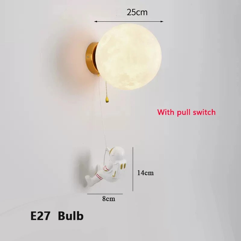Astronaut Wandlamp – Creatieve Maan LED Verlichting voor Kinderkamer en Slaapkamer