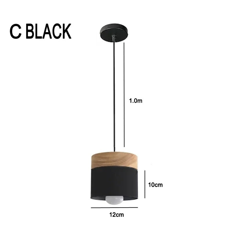 Nordic Moderne LED Hanglamp – Aluminium & Hout Plafondlamp voor Keuken, Bar & Woonkamer