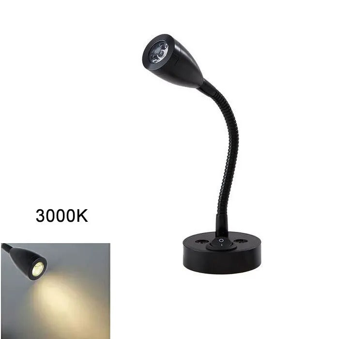 12V LED Leeslamp voor Camper, Caravan, Boot & Vrachtwagen – Aluminium Wandlamp, Warm/Koud Wit, 3W