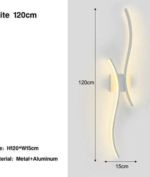Nordic LED Wandlamp – Minimalistisch Scandinavisch Design – Zwart – Sfeervolle Wandverlichting voor Slaapkamer, Woonkamer en Gang