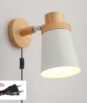 Moderne LED Wandlamp – IJzer en Hout met E27 Fitting – Macaron Design voor Woonkamer en Slaapkamer