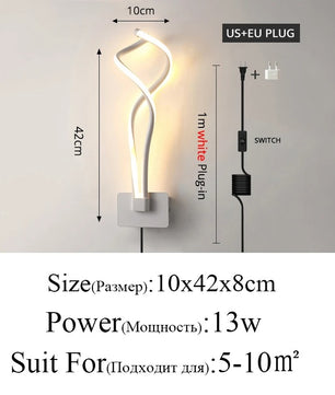 Moderne Minimalistische LED Wandlamp – Strakke Aluminium Wandverlichting met 3 Lichtkleuren voor Slaapkamer, Woonkamer en Gang