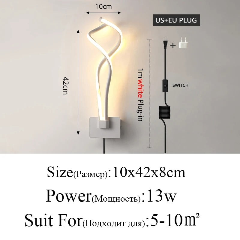 Moderne Minimalistische LED Wandlamp – Strakke Aluminium Wandverlichting met 3 Lichtkleuren voor Slaapkamer, Woonkamer en Gang