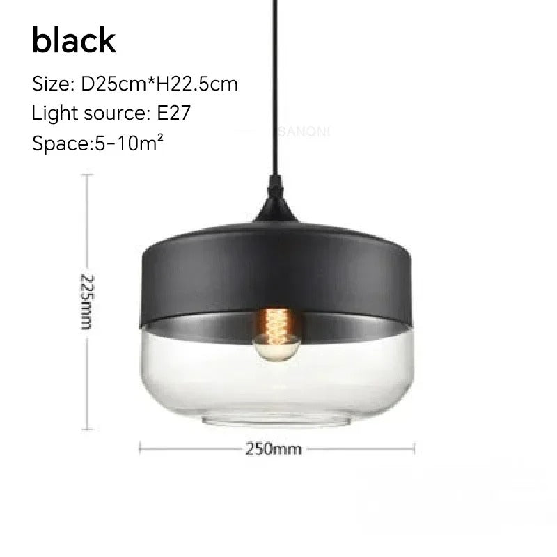 Nordic LED Hanglamp – Moderne Glas & Houten Plafondlamp voor Woonkamer, Slaapkamer & Eetkamer