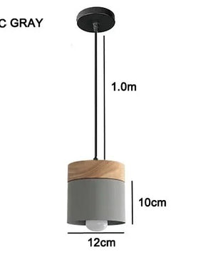 Nordic Moderne LED Hanglamp – Aluminium & Hout Plafondlamp voor Keuken, Bar & Woonkamer