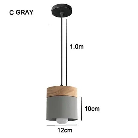 Nordic Moderne LED Hanglamp – Aluminium & Hout Plafondlamp voor Keuken, Bar & Woonkamer