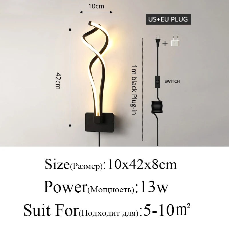 Moderne Minimalistische LED Wandlamp – Strakke Aluminium Wandverlichting met 3 Lichtkleuren voor Slaapkamer, Woonkamer en Gang