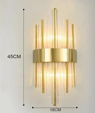 Luxe Gouden LED Wandlamp – RVS & Kristal Binnenverlichting, Modern & Elegant