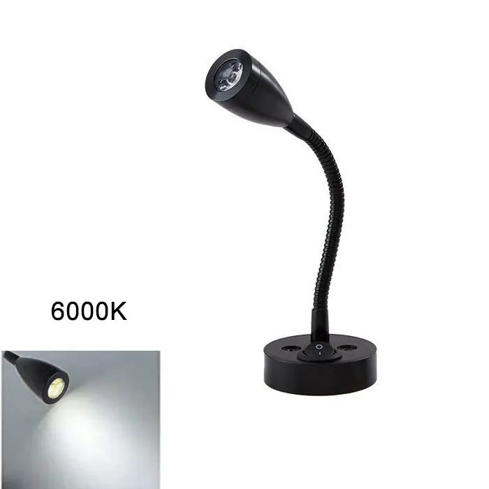 12V LED Leeslamp voor Camper, Caravan, Boot & Vrachtwagen – Aluminium Wandlamp, Warm/Koud Wit, 3W