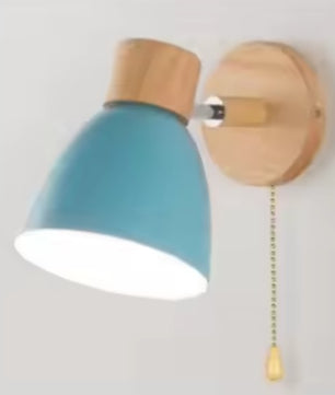 Houten Scandinavische Wandlamp – Moderne E27 Binnenverlichting met Schakelaar en Draaibare Kop