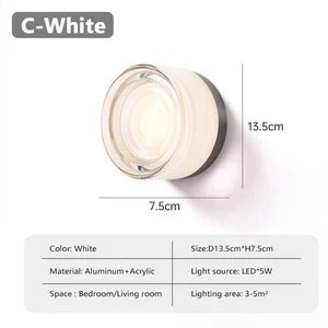 Nordic LED Wandlamp – Acryl & Aluminium, Moderne Verlichting voor Slaapkamer, Woonkamer & Hotel