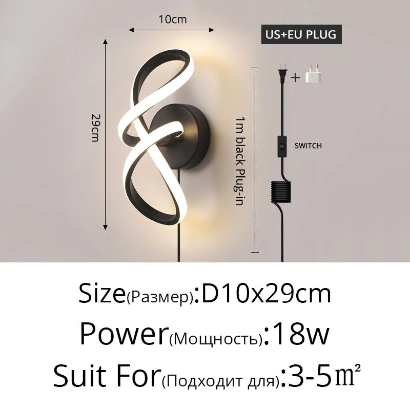 Moderne Minimalistische LED Wandlamp – Strakke Aluminium Wandverlichting met 3 Lichtkleuren voor Slaapkamer, Woonkamer en Gang