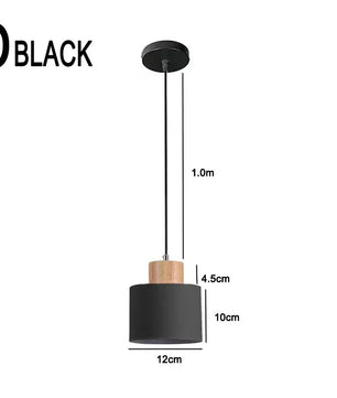 Nordic Moderne LED Hanglamp – Aluminium & Hout Plafondlamp voor Keuken, Bar & Woonkamer