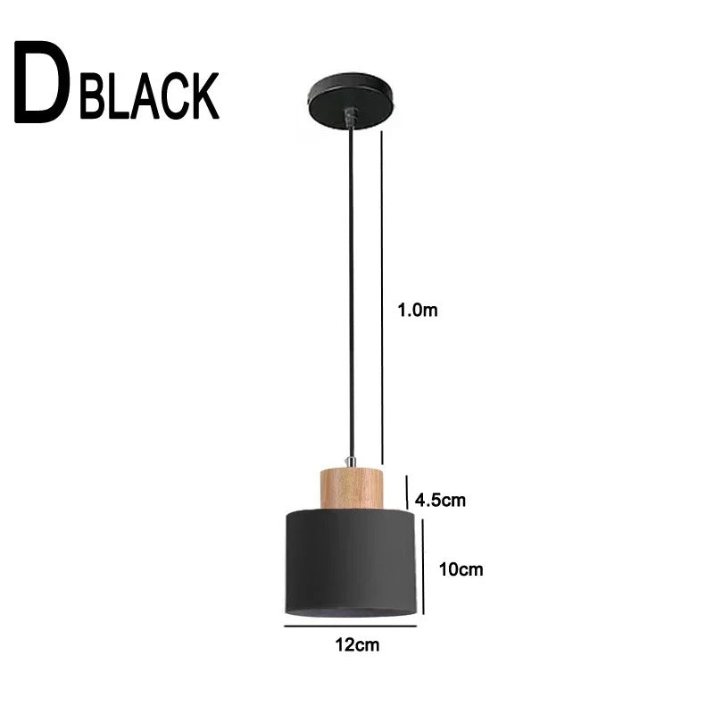 Nordic Moderne LED Hanglamp – Aluminium & Hout Plafondlamp voor Keuken, Bar & Woonkamer