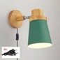 Moderne LED Wandlamp – IJzer en Hout met E27 Fitting – Macaron Design voor Woonkamer en Slaapkamer
